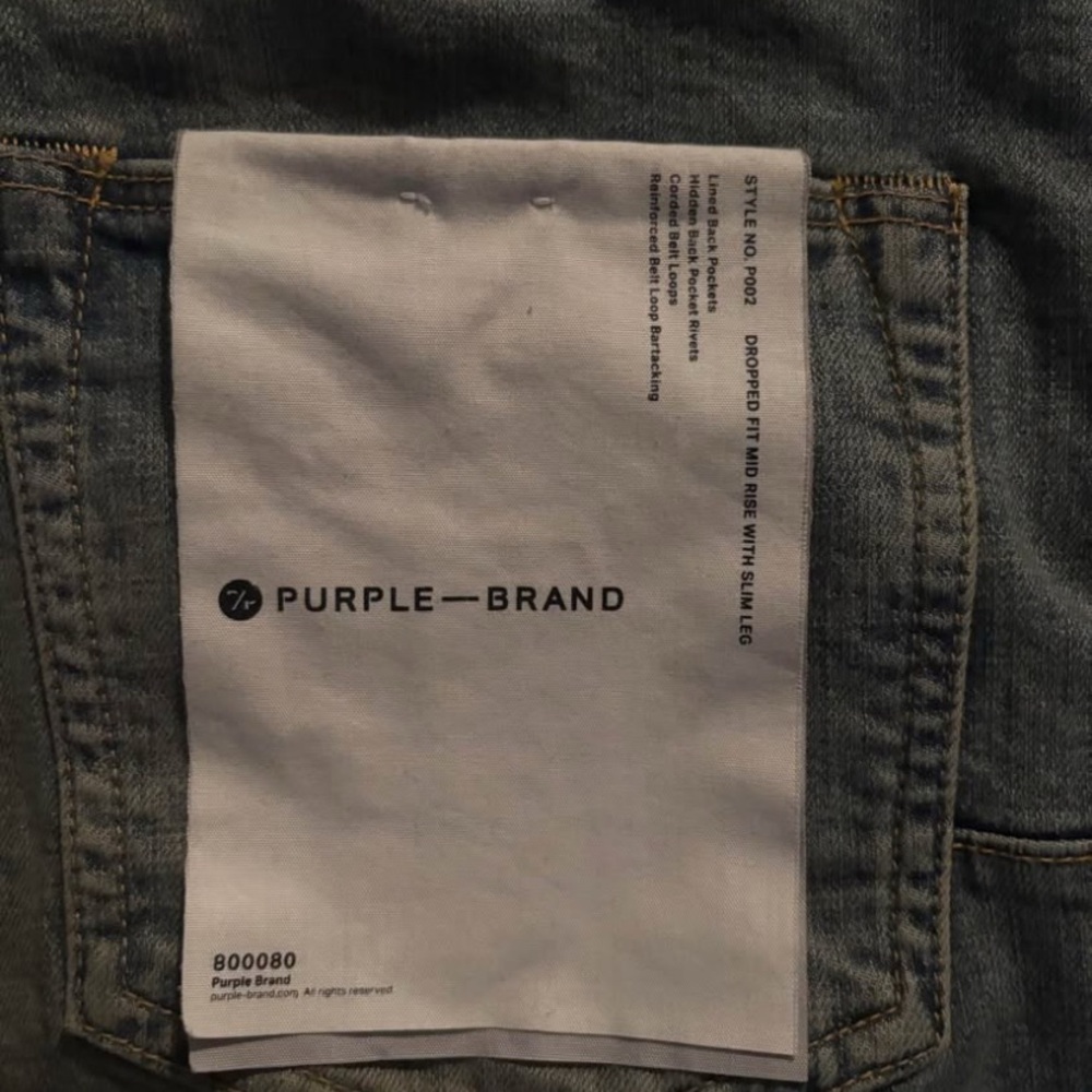 Purple Brand Men's Slim Fit Blue Jeans